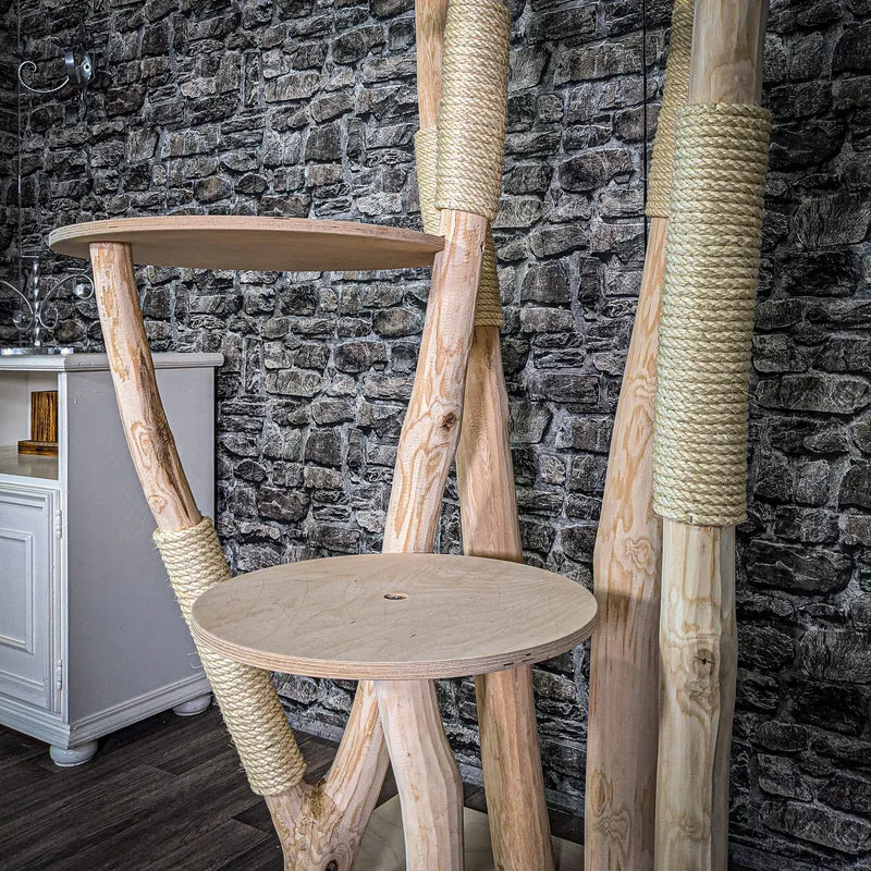 Naturkratzbaum 217 cm hoch Kratzbaum Natur Holz Design 2657 Katzenbaum