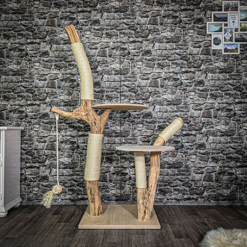 Naturkratzbaum 163 cm hoch Kratzbaum Natur Holz Design 2659 Katzenbaum