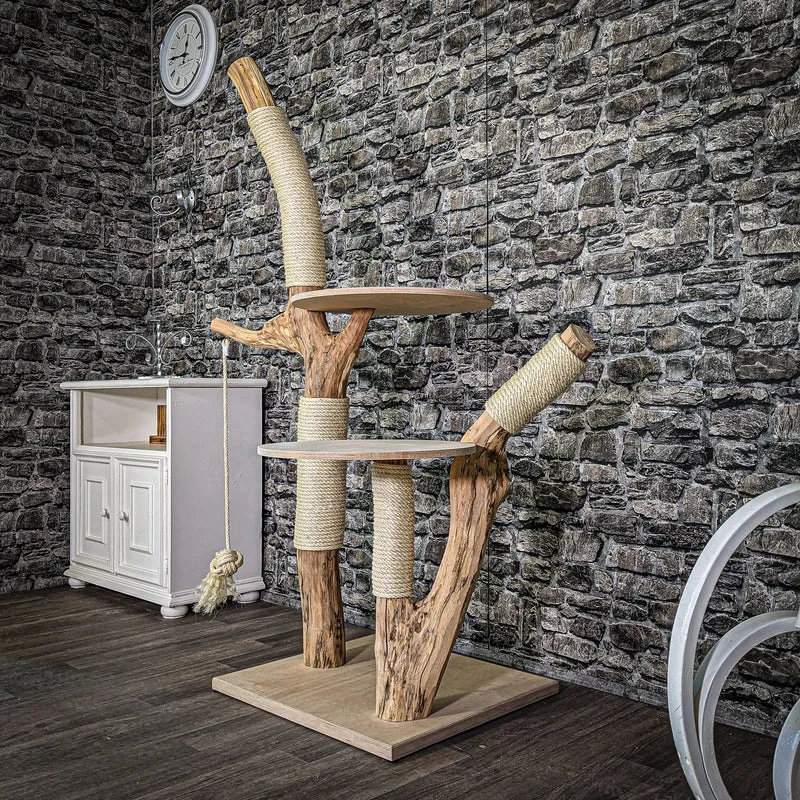 Naturkratzbaum 163 cm hoch Kratzbaum Natur Holz Design 2659 Katzenbaum