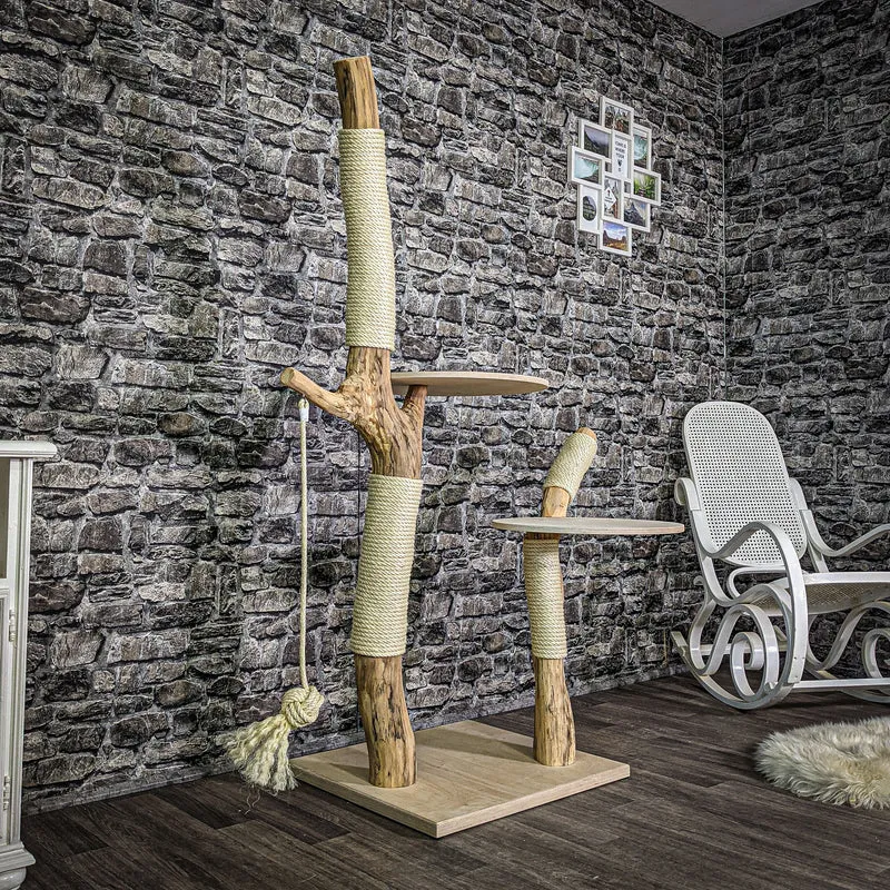 Naturkratzbaum 163 cm hoch Kratzbaum Natur Holz Design 2659 Katzenbaum