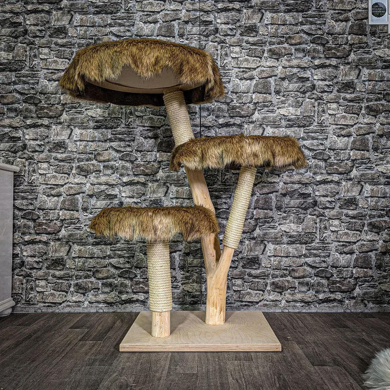 Naturkratzbaum 116 cm hoch Kratzbaum Natur Holz Design 2660 Katzenbaum