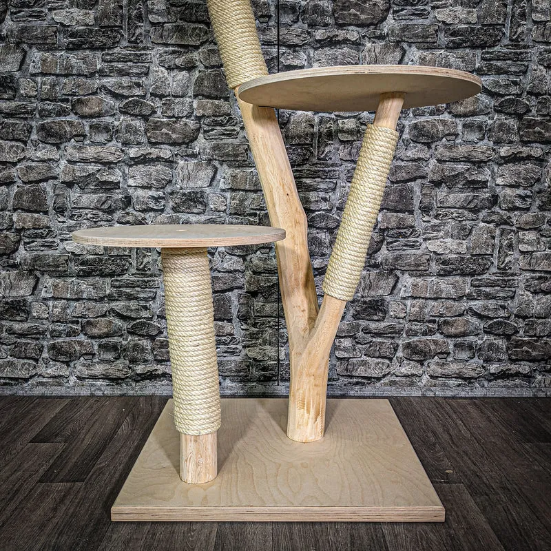 Naturkratzbaum 116 cm hoch Kratzbaum Natur Holz Design 2660 Katzenbaum