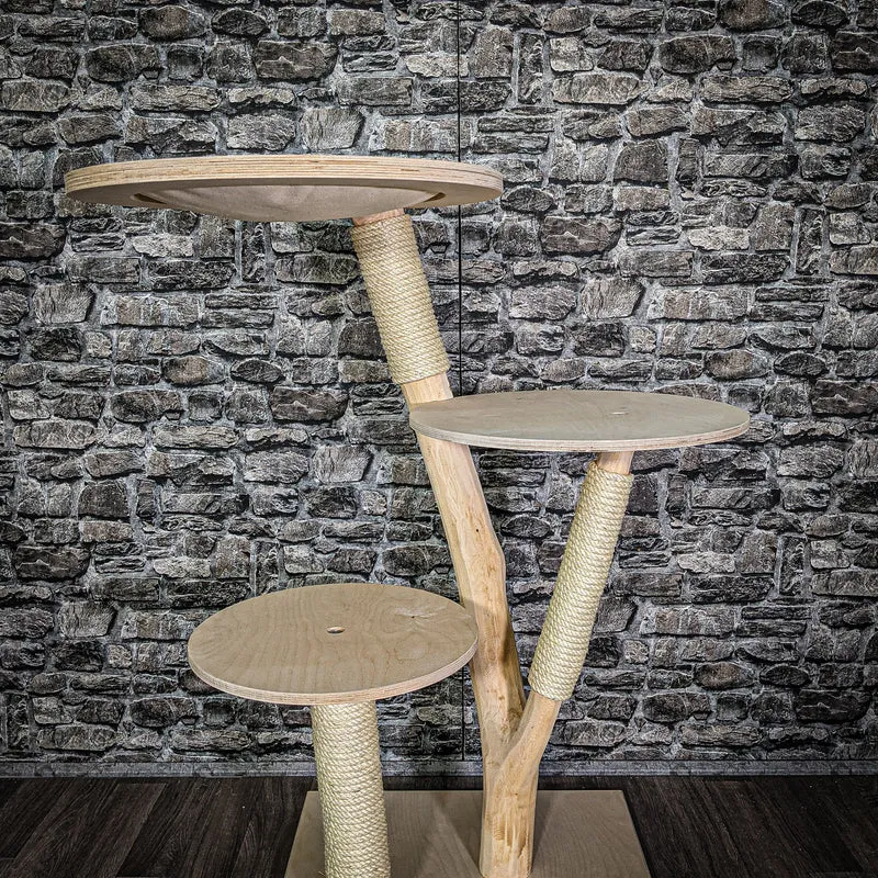 Naturkratzbaum 116 cm hoch Kratzbaum Natur Holz Design 2660 Katzenbaum