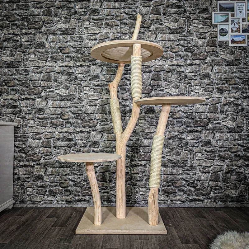 Naturkratzbaum 180 cm hoch Kratzbaum Natur Holz Design 2662 Katzenbaum