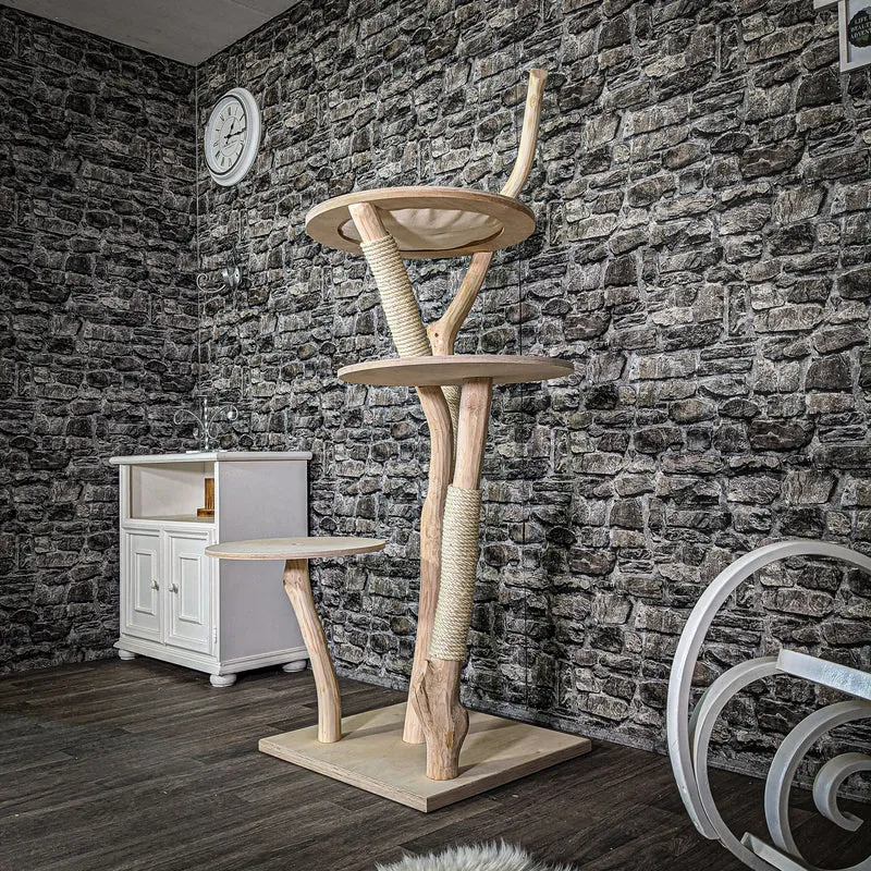 Naturkratzbaum 180 cm hoch Kratzbaum Natur Holz Design 2662 Katzenbaum