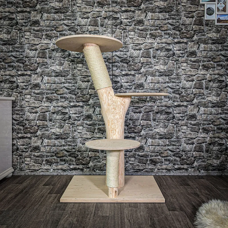 Naturkratzbaum 122 cm hoch Kratzbaum Natur Holz Design 2663 Katzenbaum