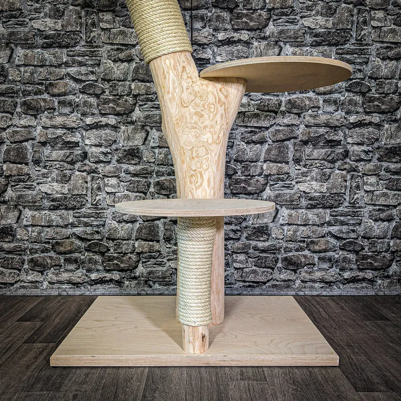Naturkratzbaum 122 cm hoch Kratzbaum Natur Holz Design 2663 Katzenbaum