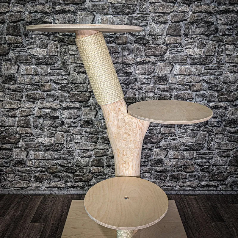 Naturkratzbaum 122 cm hoch Kratzbaum Natur Holz Design 2663 Katzenbaum