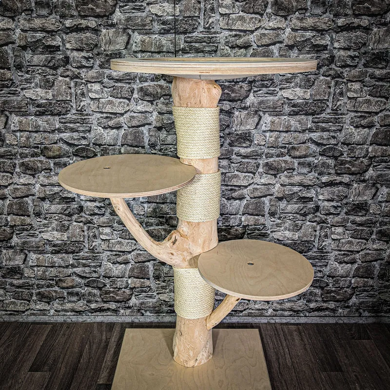 Naturkratzbaum 123 cm hoch Kratzbaum Natur Holz Design 2664 Katzenbaum