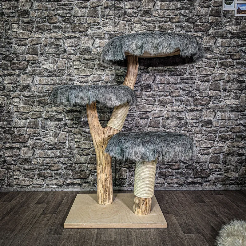 Naturkratzbaum 115 cm hoch Kratzbaum Natur Holz Design 2665 Katzenbaum