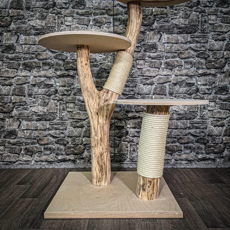 Naturkratzbaum 115 cm hoch Kratzbaum Natur Holz Design 2665 Katzenbaum