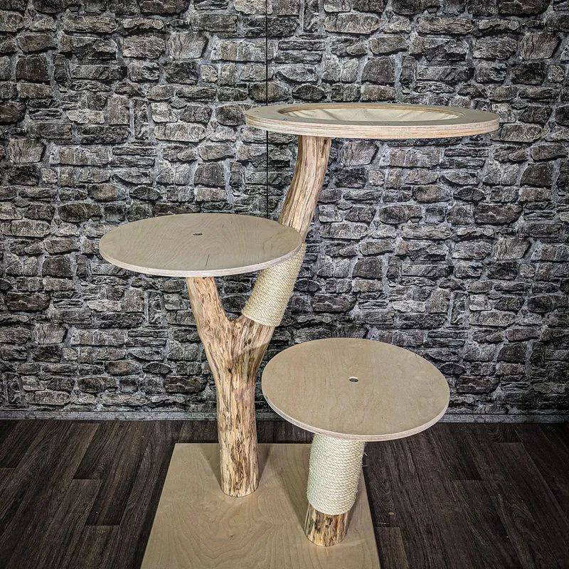 Naturkratzbaum 115 cm hoch Kratzbaum Natur Holz Design 2665 Katzenbaum