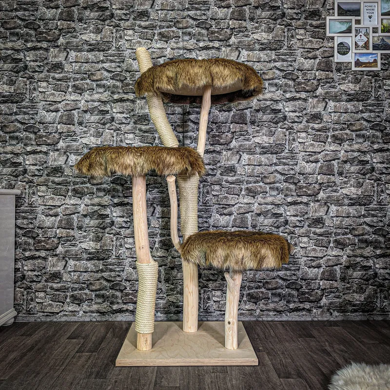 Naturkratzbaum 158 cm hoch Kratzbaum Natur Holz Design 2666 Katzenbaum