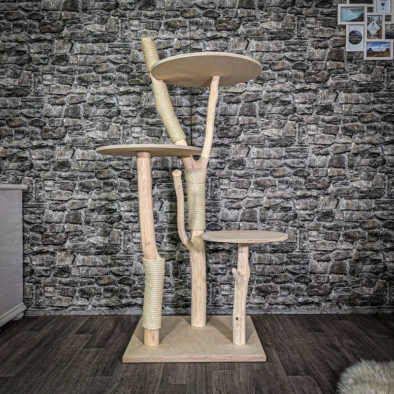 Naturkratzbaum 158 cm hoch Kratzbaum Natur Holz Design 2666 Katzenbaum
