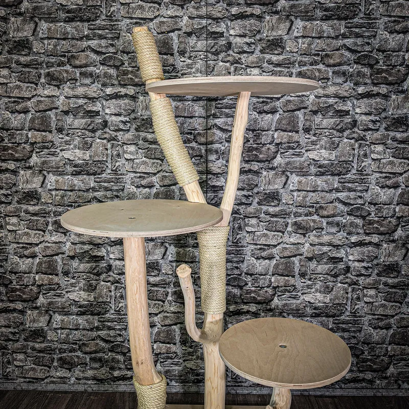 Naturkratzbaum 158 cm hoch Kratzbaum Natur Holz Design 2666 Katzenbaum