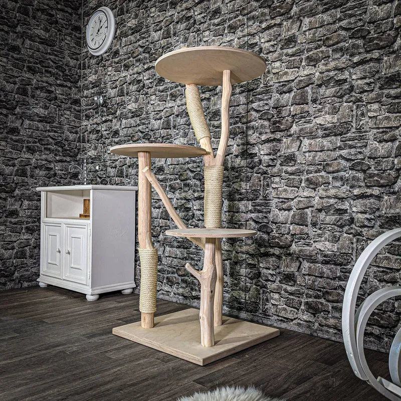 Naturkratzbaum 158 cm hoch Kratzbaum Natur Holz Design 2666 Katzenbaum
