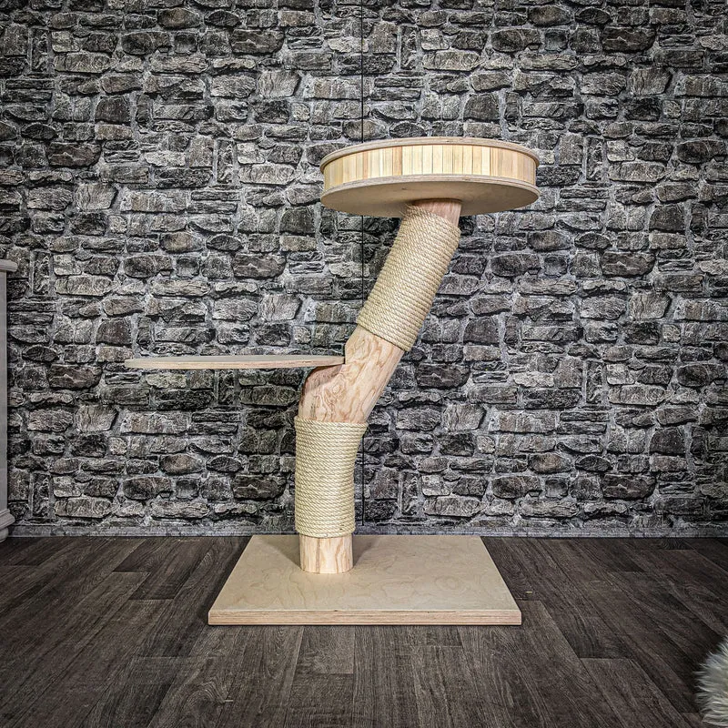 Naturkratzbaum 98 cm hoch Kratzbaum Natur Holz Design 2668 Katzenbaum