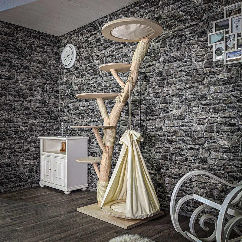 Naturkratzbaum 185 cm hoch Kratzbaum Natur Holz Design 2669 Katzenbaum