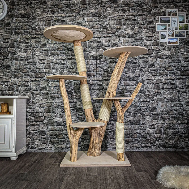 Naturkratzbaum 150 cm hoch Kratzbaum Natur Holz Design 2670 Katzenbaum