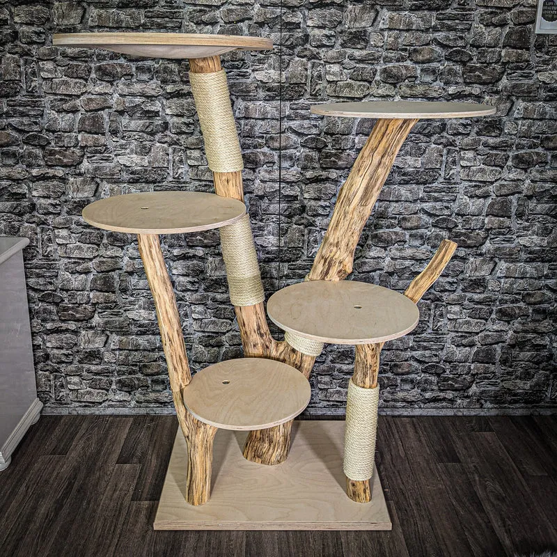 Naturkratzbaum 150 cm hoch Kratzbaum Natur Holz Design 2670 Katzenbaum