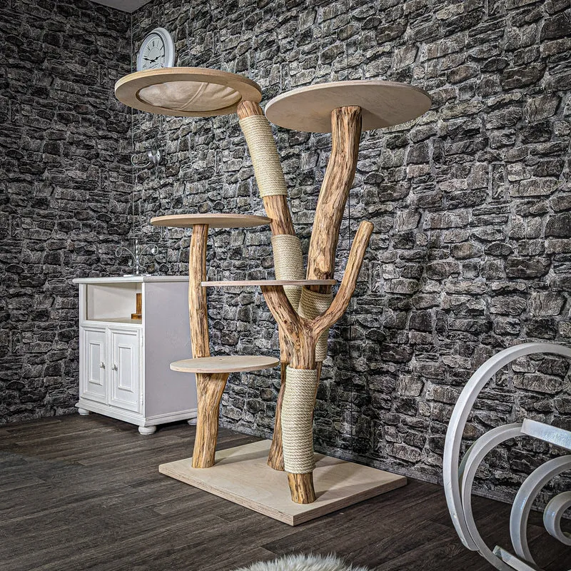 Naturkratzbaum 150 cm hoch Kratzbaum Natur Holz Design 2670 Katzenbaum