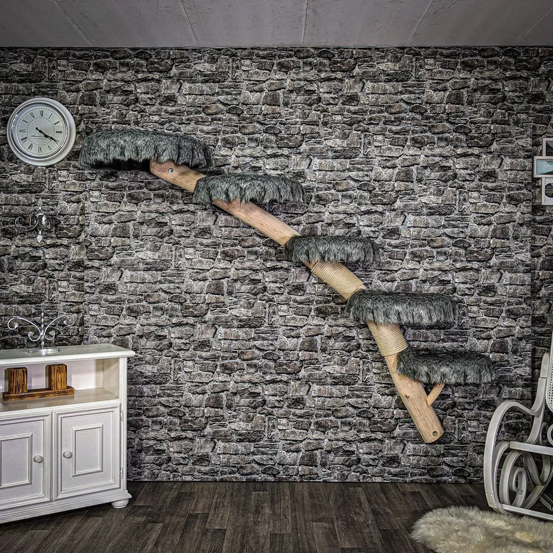 Wandkratzbaum 220 cm lang Naturkratzbaum 2648 Kratzbaum Natur Holz Design