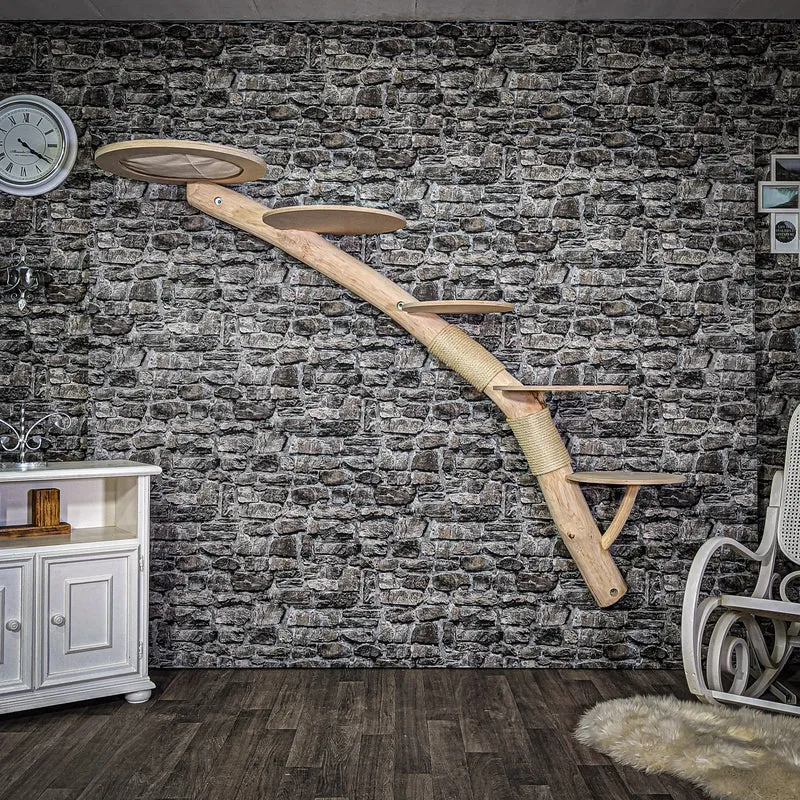 Wandkratzbaum 220 cm lang Naturkratzbaum 2648 Kratzbaum Natur Holz Design