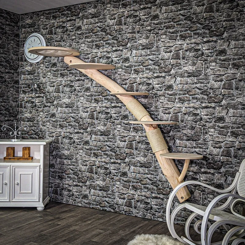 Wandkratzbaum 220 cm lang Naturkratzbaum 2648 Kratzbaum Natur Holz Design
