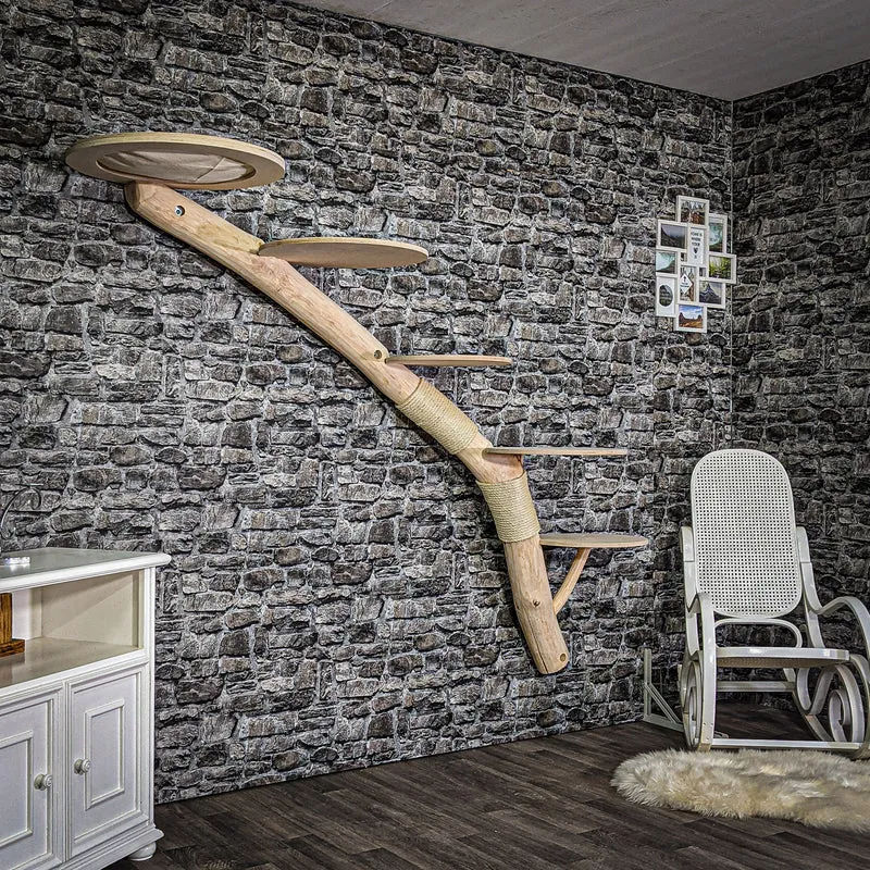 Wandkratzbaum 220 cm lang Naturkratzbaum 2648 Kratzbaum Natur Holz Design