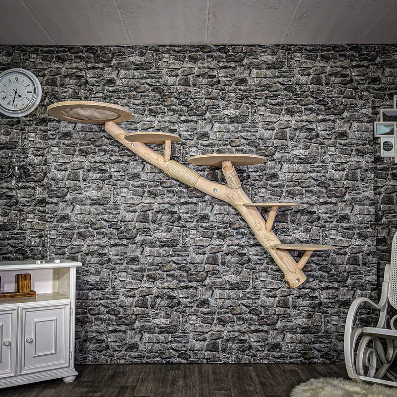 Wandkratzbaum 200 cm lang Naturkratzbaum 2649 Kratzbaum Natur Holz Design