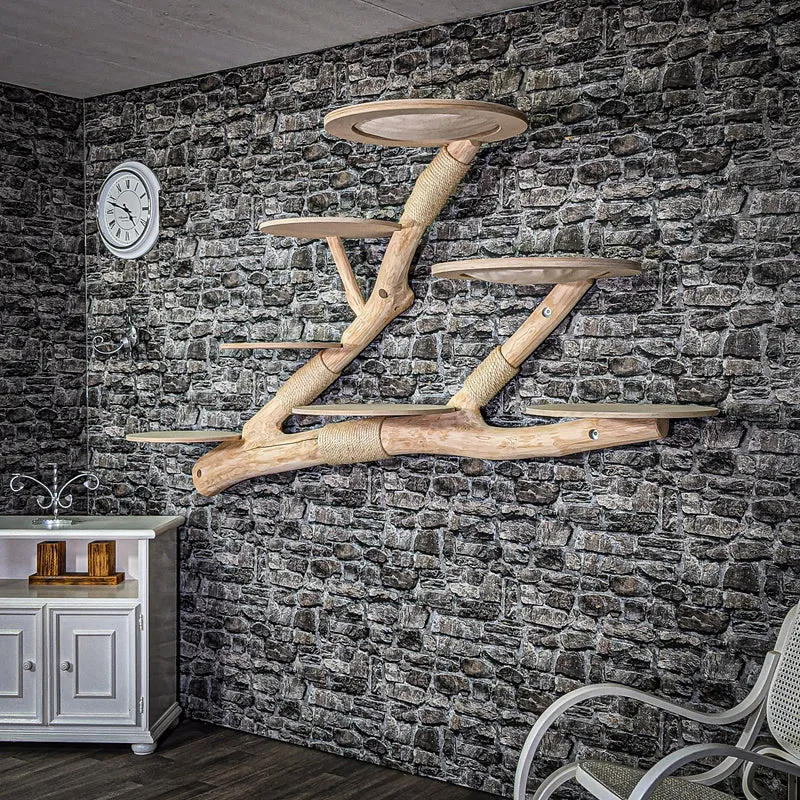 Wandkratzbaum 220 cm lang Naturkratzbaum 2650 Kratzbaum Natur Holz Design