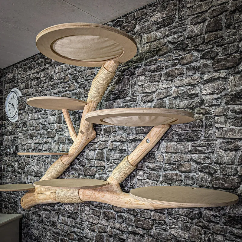Wandkratzbaum 220 cm lang Naturkratzbaum 2650 Kratzbaum Natur Holz Design