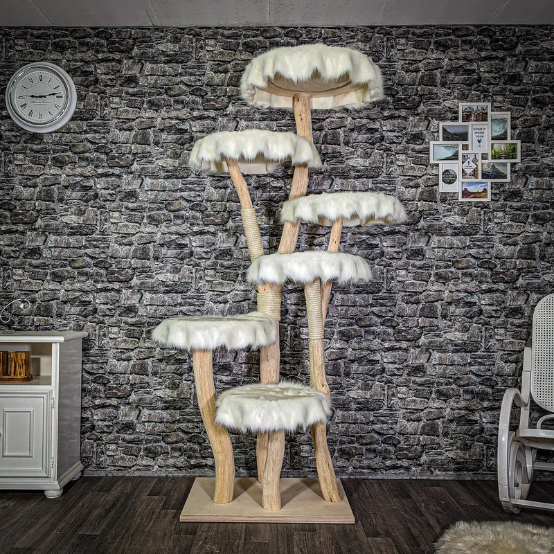 Naturkratzbaum 2785 Kratzbaum Natur Holz Design 205 cm hoch Katzenbaum