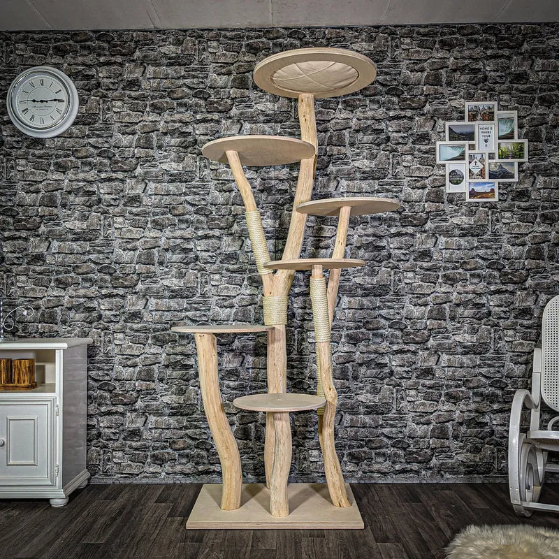 Naturkratzbaum 2785 Kratzbaum Natur Holz Design 205 cm hoch Katzenbaum