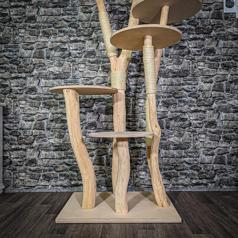 Naturkratzbaum 2785 Kratzbaum Natur Holz Design 205 cm hoch Katzenbaum
