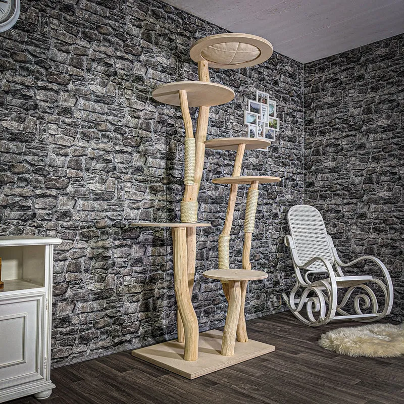 Naturkratzbaum 2785 Kratzbaum Natur Holz Design 205 cm hoch Katzenbaum