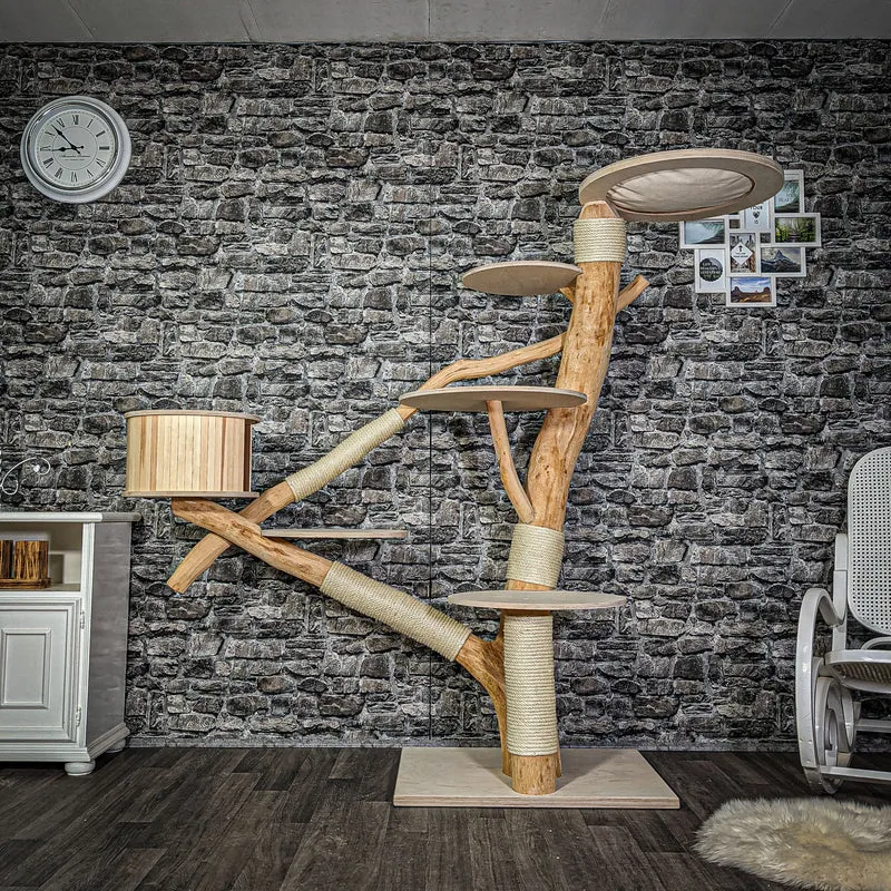 Naturkratzbaum 175 cm hoch Kratzbaum Natur Holz Design 2784 Katzenbaum