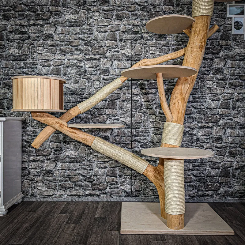 Naturkratzbaum 175 cm hoch Kratzbaum Natur Holz Design 2784 Katzenbaum