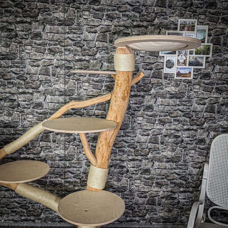 Naturkratzbaum 175 cm hoch Kratzbaum Natur Holz Design 2784 Katzenbaum