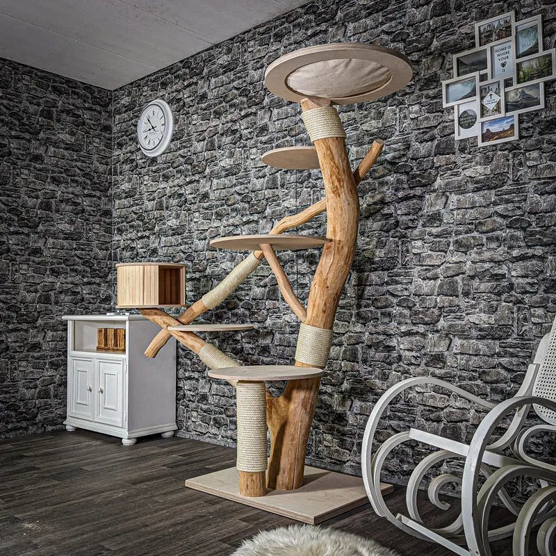 Naturkratzbaum 175 cm hoch Kratzbaum Natur Holz Design 2784 Katzenbaum