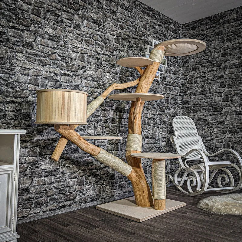 Naturkratzbaum 175 cm hoch Kratzbaum Natur Holz Design 2784 Katzenbaum