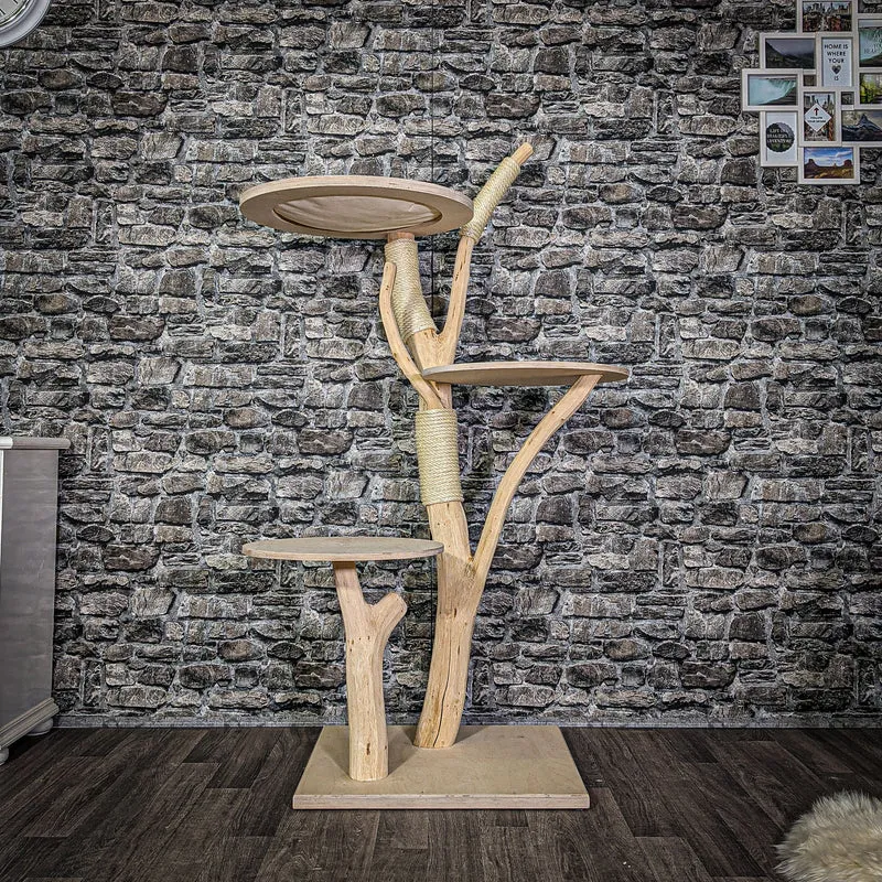 Naturkratzbaum 160 cm hoch Kratzbaum Natur Holz Design 2783 Katzenbaum