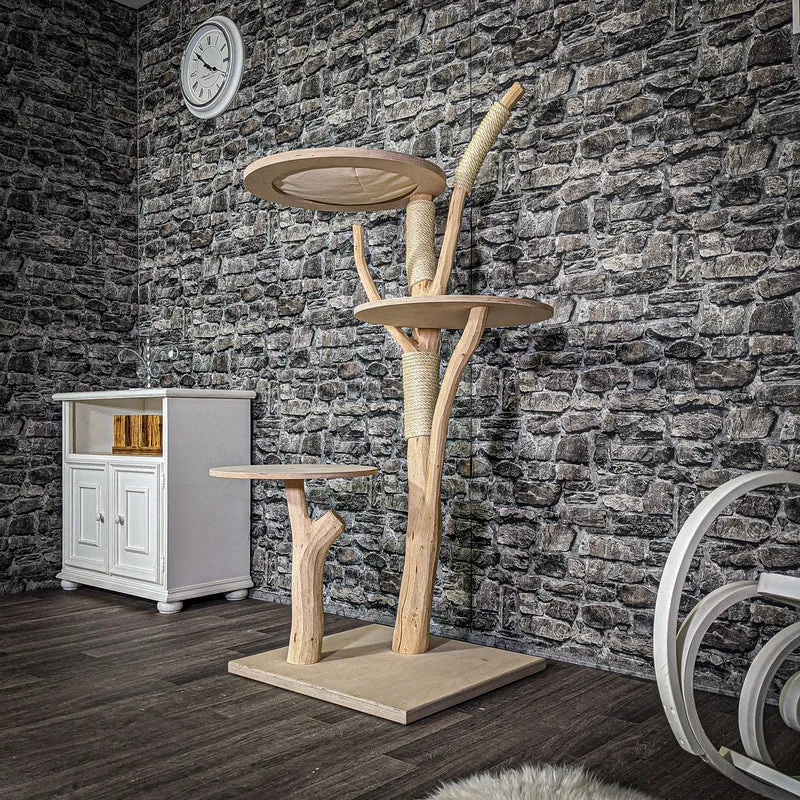 Naturkratzbaum 160 cm hoch Kratzbaum Natur Holz Design 2783 Katzenbaum