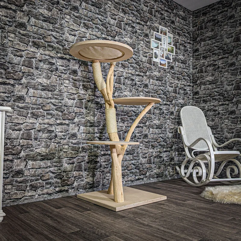 Naturkratzbaum 160 cm hoch Kratzbaum Natur Holz Design 2783 Katzenbaum