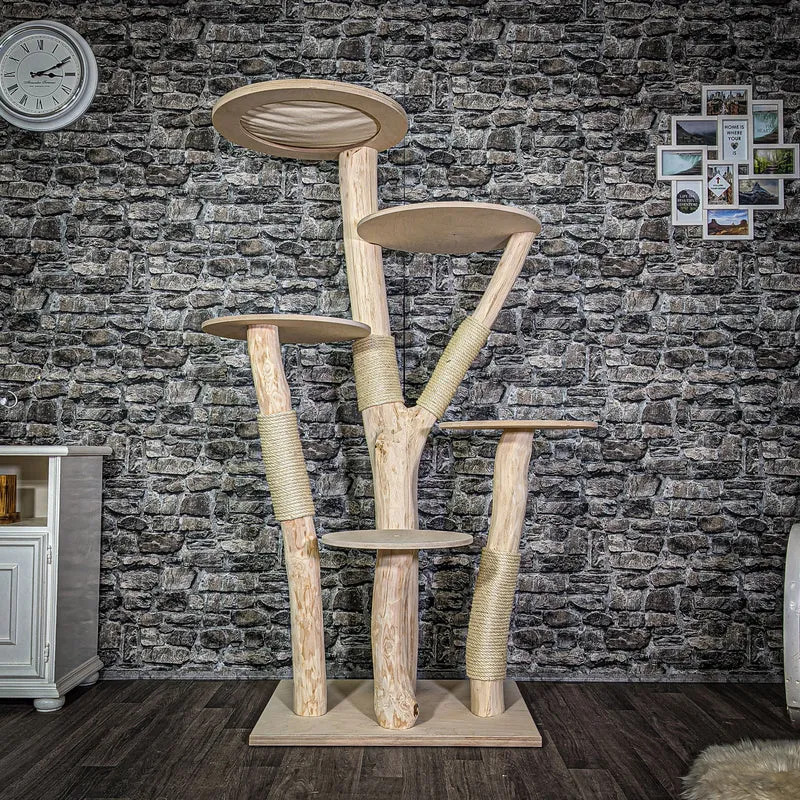 Naturkratzbaum 176 cm hoch Kratzbaum Natur Holz Design 2782 Katzenbaum