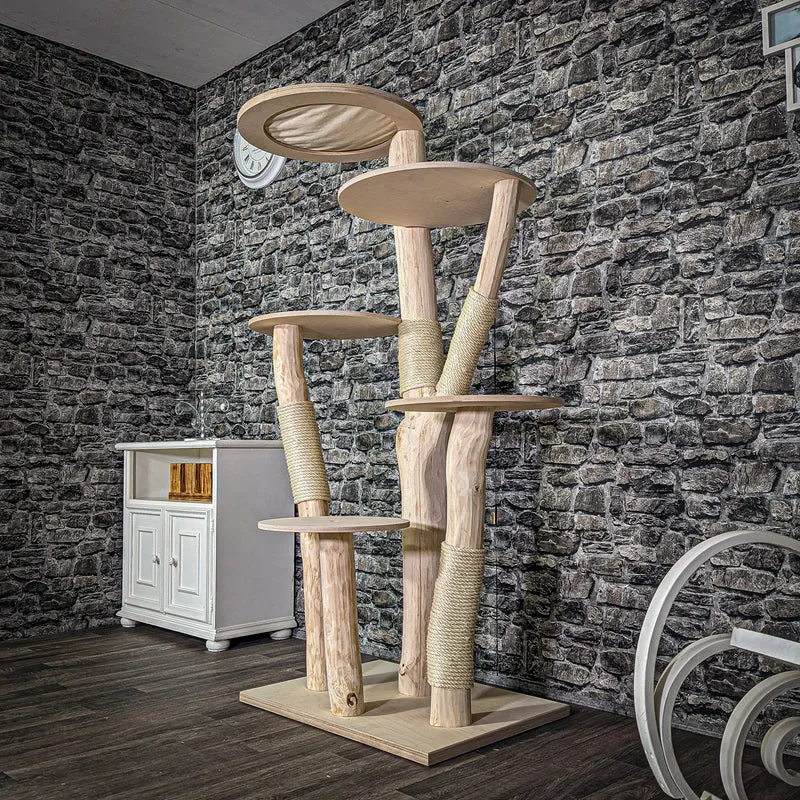 Naturkratzbaum 176 cm hoch Kratzbaum Natur Holz Design 2782 Katzenbaum