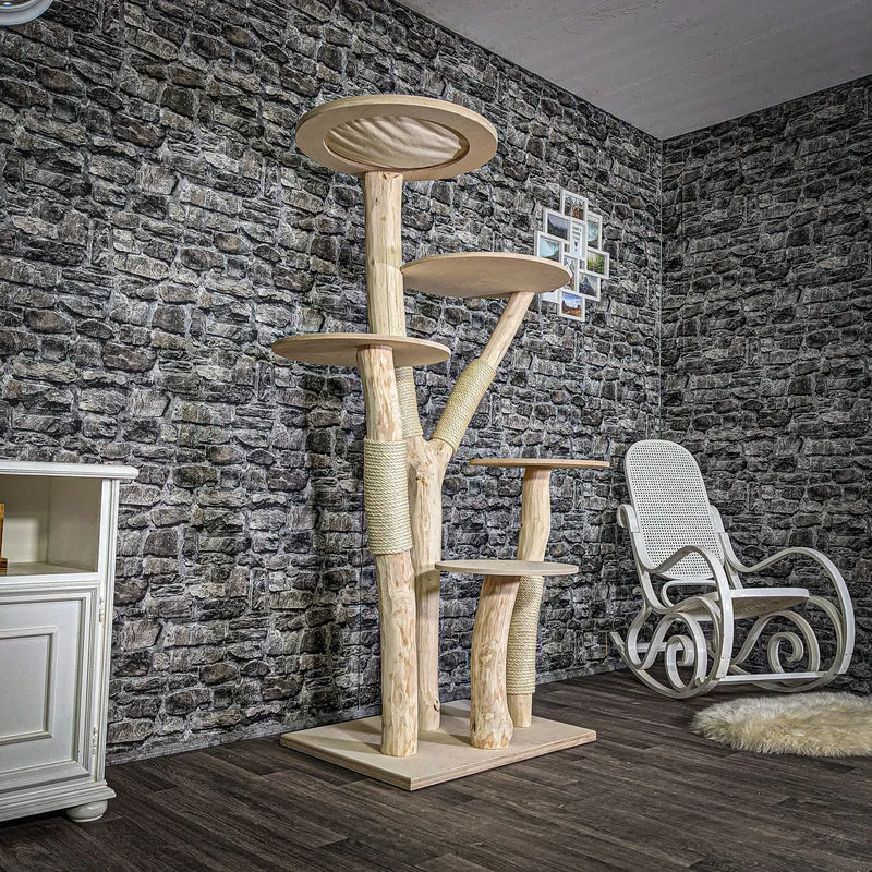 Naturkratzbaum 176 cm hoch Kratzbaum Natur Holz Design 2782 Katzenbaum