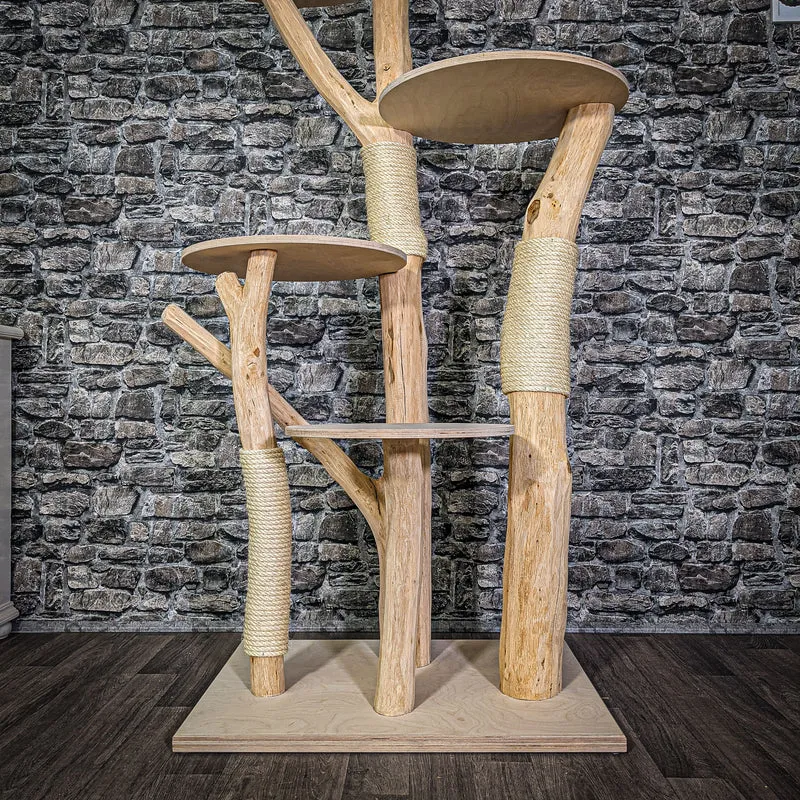 Naturkratzbaum 2781 Kratzbaum Natur Holz Design 187 cm hoch Katzenbaum