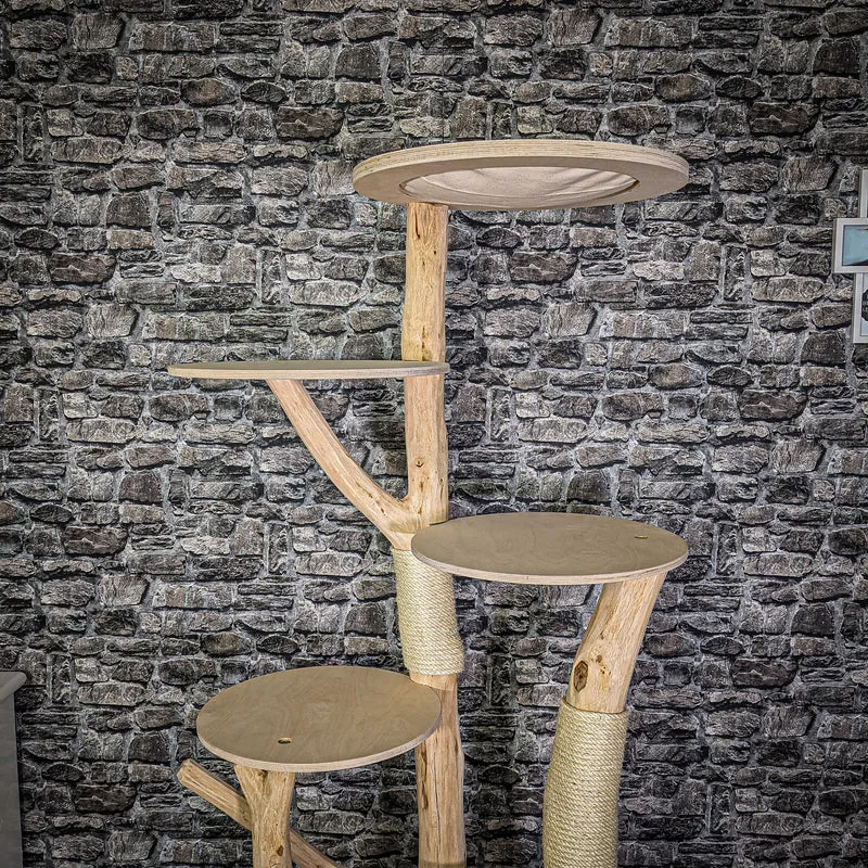 Naturkratzbaum 2781 Kratzbaum Natur Holz Design 187 cm hoch Katzenbaum