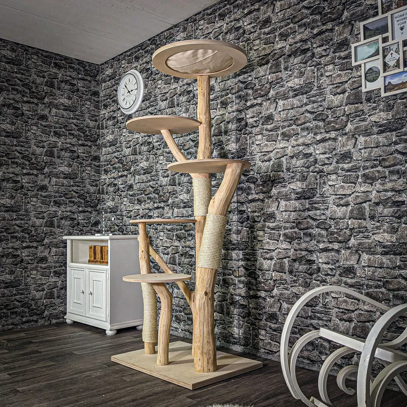 Naturkratzbaum 2781 Kratzbaum Natur Holz Design 187 cm hoch Katzenbaum